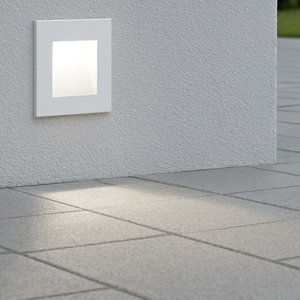 Segnapasso da parete per esterno led3w 3000k bianco quadrato ip65 con driver