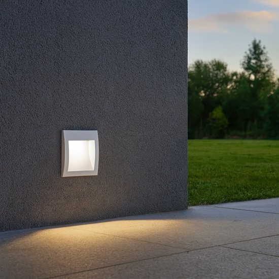 Wire ideal lux segnapasso bianco da incasso da esterno led 4w 3000k ip65
