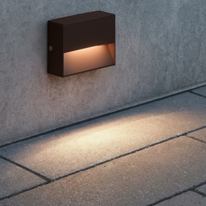 Ideal lux dedra ap small segnapasso da esterno marrone led 3w 3000k ip65