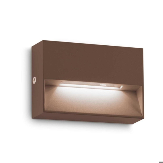 Ideal lux dedra ap small segnapasso da esterno marrone led 3w 3000k ip65