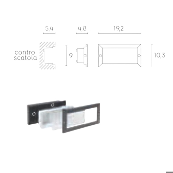 Segnapasso bianco per esterno da incasso led 10w 4000k
