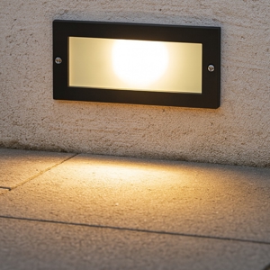 Segnapasso led per esterni 10w 4000k nero da incasso