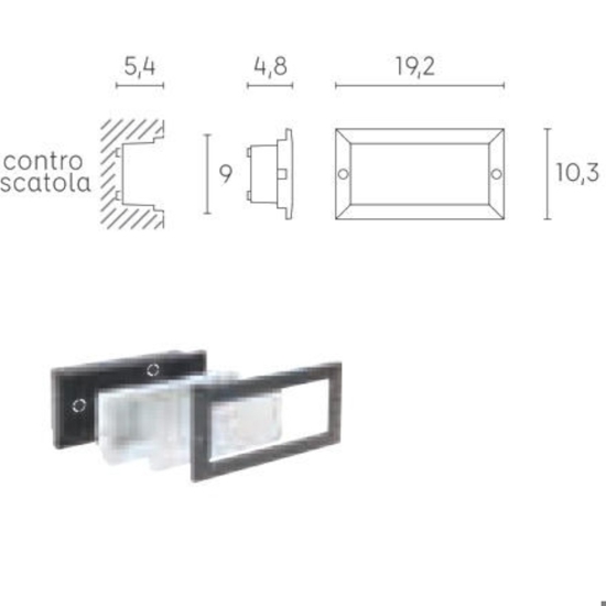 Segnapasso led per esterni 10w 4000k nero da incasso