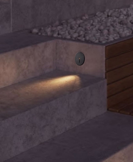 Maytoni segnapasso lock nero led per esterno da incasso 3w 3000k