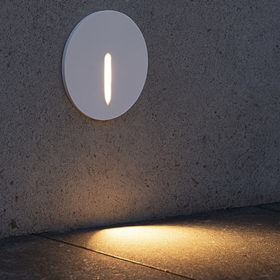 Maytoni lock segnapasso tondo led per esterno da incasso 3w 3000k ip54
