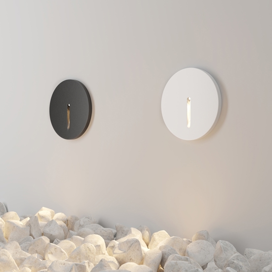 Maytoni lock segnapasso tondo led per esterno da incasso 3w 3000k ip54