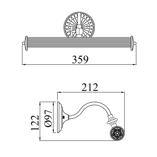 Maytoni renoir applique bagno bianco anticato per specchio