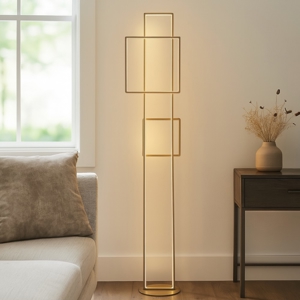 Lampada da terra pt dowel oro ondaluce design moderna