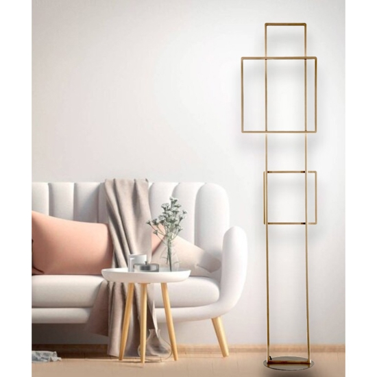 Lampada da terra pt dowel oro ondaluce design moderna