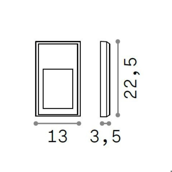 Febe-2 ap segnapasso led 6w 4000k da esterno ideal lux ip65 antracite