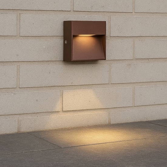Dedra ap big ideal lux segnapasso da esterno led 3000k marrone ip65