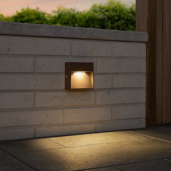 Dedra ap big ideal lux segnapasso da esterno led 3000k marrone ip65