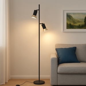 Lampada da terra moderna orientabile due luci