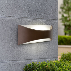 Applique da esterno marrone biemissione luce led 6w 3000k ip65