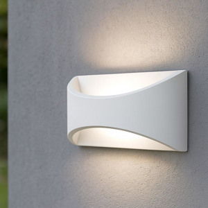 Applique bianca da esterno balcone led 12w 3000k biemissione luce ip65