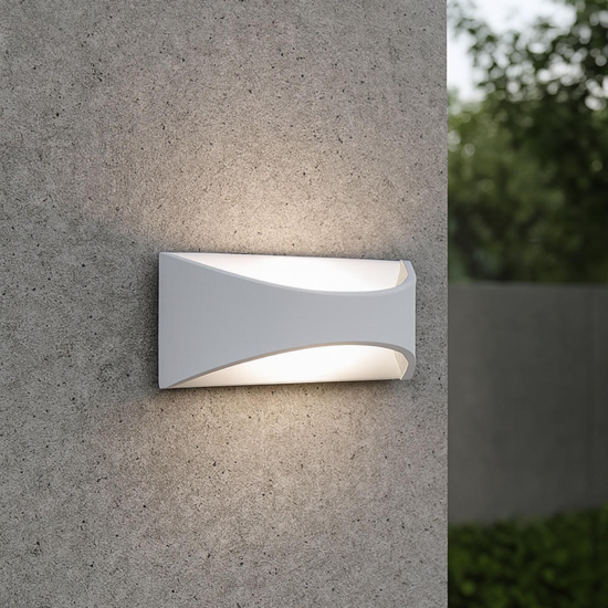 Applique bianca per esterno biemissione luce led 6w 4000k ip65