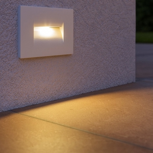 Segnapasso led da esterno 3000k per cassetta 503 3w ip65 bianco
