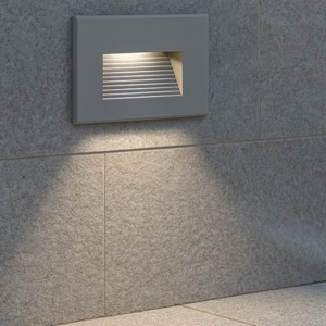 Segnapasso da esterno led 3w 3000k da incasso a parete grigio ip65