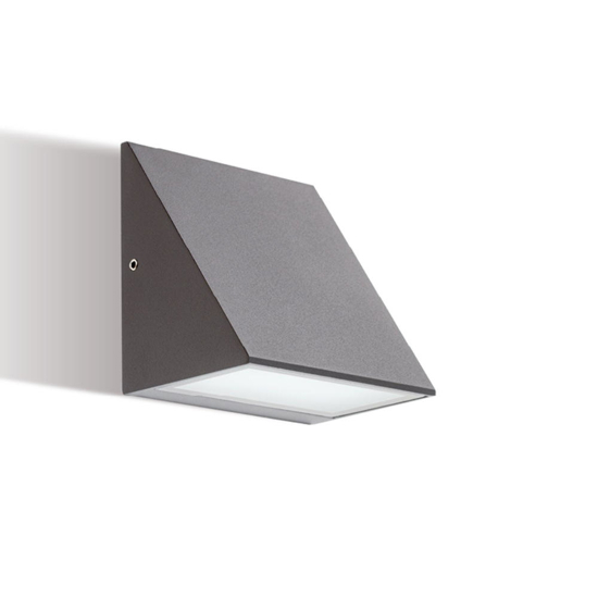 Applique moderna per esterno balcone grafite led 7w 3000k ip65