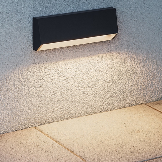 Segnapasso a parete per esterno led 4w 4000k squadrato grafite