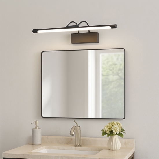 Maytoni finelli applique da bagno moderno per specchio nero led 3000k