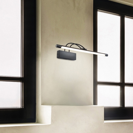 Maytoni finelli applique da bagno moderno per specchio nero led 3000k