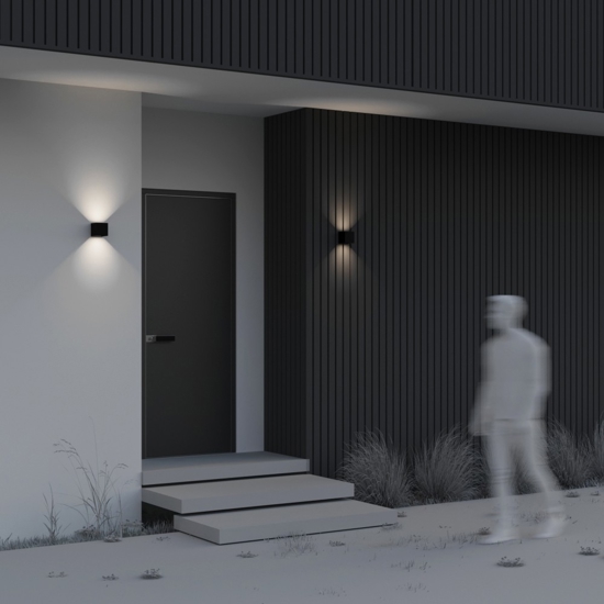 Maytoni fulton applique da esterno moderno cubico led 3000k ip54