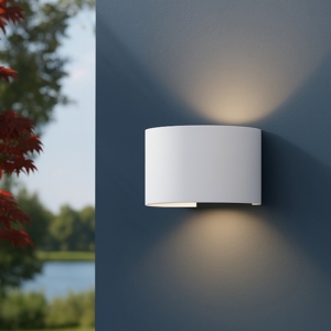 Maytoni fulton applique da esterno design minimal bianco led 3000k ip54