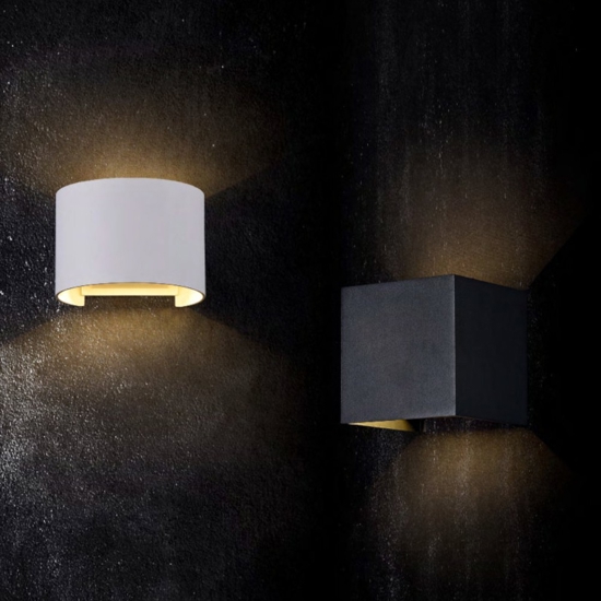 Maytoni fulton applique da esterno design minimal bianco led 3000k ip54