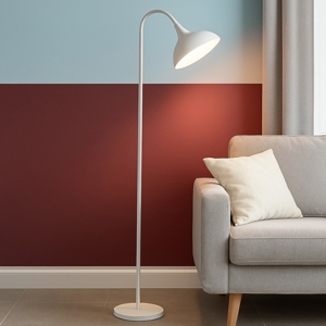 Perenz swan lampada da terra bianca contemporanea