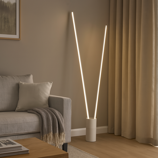 Lampada da terra design moderno bianca led 44w 3000k