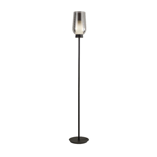 Lampada da terra per salotto metallo nero vetro cromo