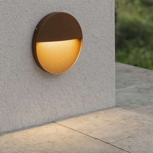 Segnapasso corten per esterni rotondo led 3w 3000k ip65