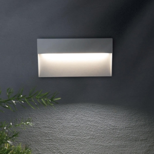 Segnapasso da parete rettangolare bianco per esterno led 6w 4000k