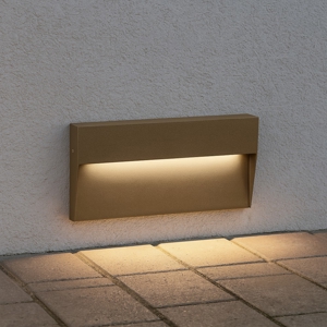 Segnapasso led per esterno corten rettangolare da parete 6w 4000k ip65
