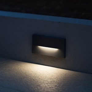 Segnapasso a parete per esterno led 4w 4000k rettangolare grafite