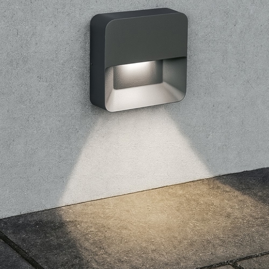 Segnapasso ledb quadrato per esterno led 6w 4000k ip65