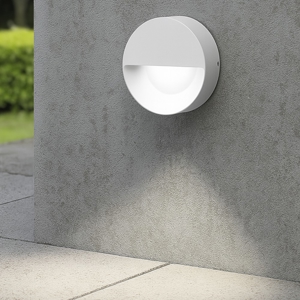 Segnapasso a parete per esterno rotondo bianco led 6w 4000k
