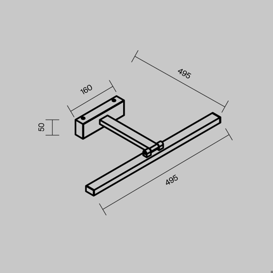 Maytoni bris applique nero per specchio da bagno led 4000k