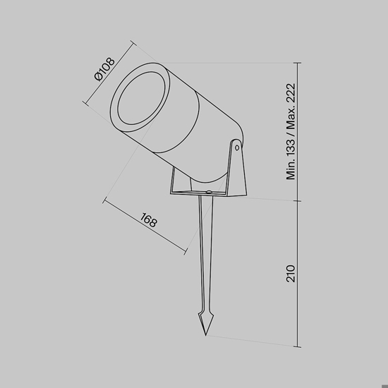 Maytoni bern faretto da giardino con picchetto led 3000k ip65