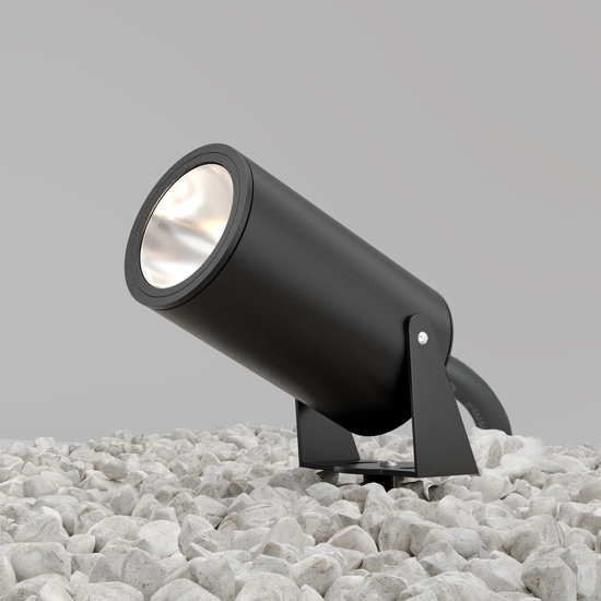 Maytoni bern faretto con picchetto per esterno nero ip65 led 3000k
