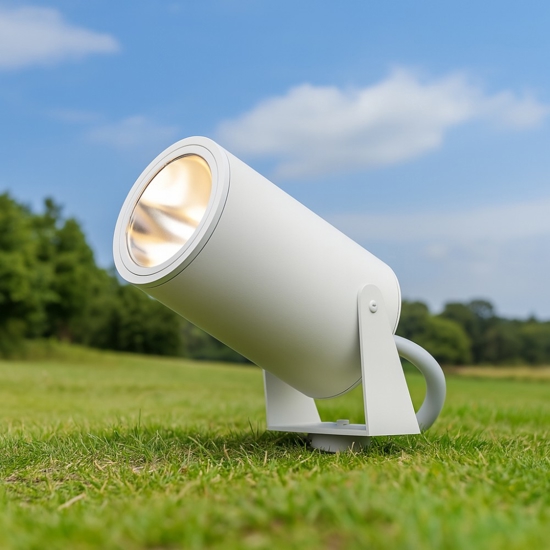 Maytoni bern faretto da esterno bianco con picchetto led 3000k ip65