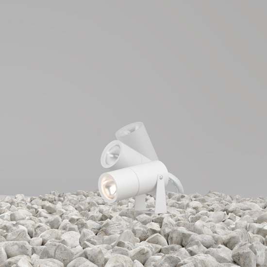 Maytoni bern faretto da esterno con picchetto orientabile bianco led 3000k ip65
