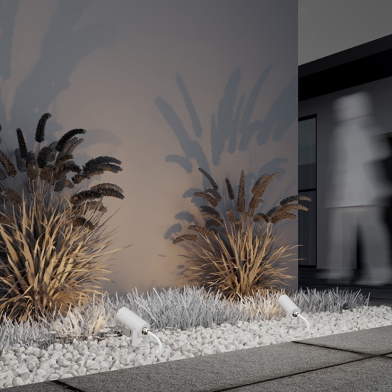 Maytoni bern faretto da esterno con picchetto orientabile bianco led 3000k ip65
