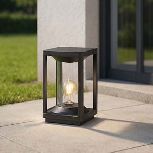 Maytoni cell lampione basso da giardino design a lanterna ip54