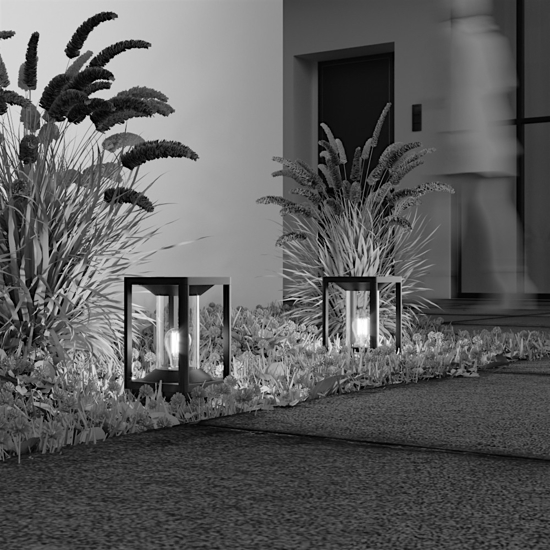Maytoni cell lampione basso da giardino design a lanterna ip54