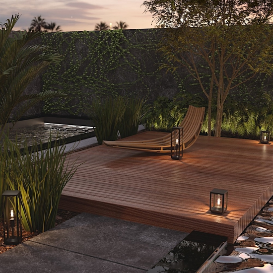 Maytoni cell lampione basso da giardino design a lanterna ip54