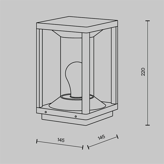 Maytoni cell lampione basso da giardino design a lanterna ip54