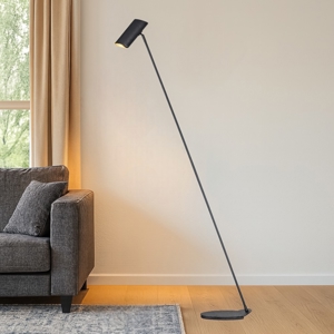 Piantana nera da salotto luce orientabile design moderna
