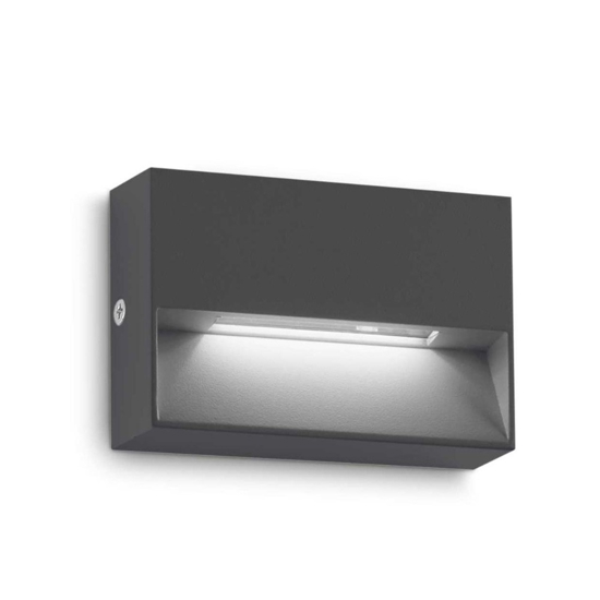 Dedra ap small ideal lux segnapasso da esterno antracite ip65 led 3000k